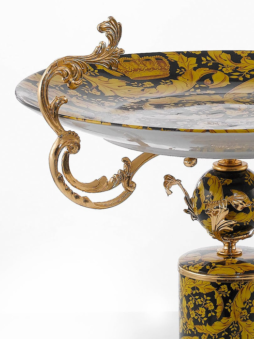 Khay trang trí bằng sứ và đồng - ALZATA FOGLIE D.40X46X41H, kích thước 40x46x41, hiệu Caroline