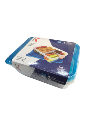 Hộp nhựa Kokusai Biopac 3 ngăn 621ml, 207ml, 118ml lốc/2 SC-3CPCLB-2