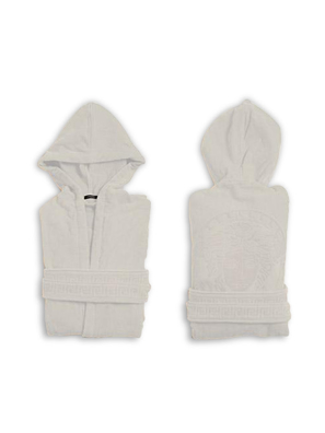 Áo choàng tắm màu trắng size S Versace ZCOSP056.Z4001.S