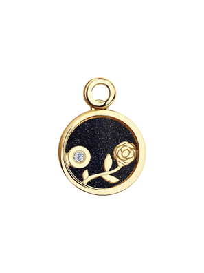 Măt dây chuyên vàng 585, mã 1030457 No 16320. có đính đá sapphire glass, aventurine, kim cương kp-57