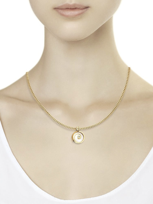 Măt dây chuyên vàng 585, mã 1030447 No 187. có đính đá sapphire glass, nacre, kim cương kp-57