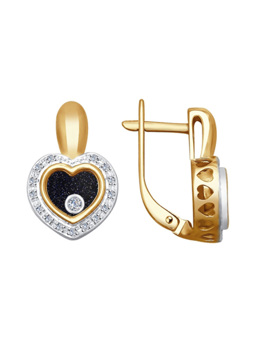 Bông tai vàng Sokolov đính kim cương và saphir - 1021169no1896