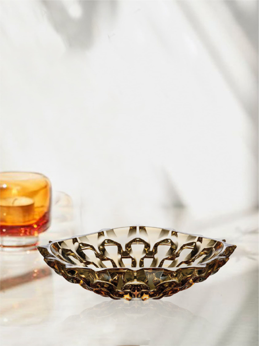 Khay pha lê Samba màu hổ phách Bohemia 350mm - 584720