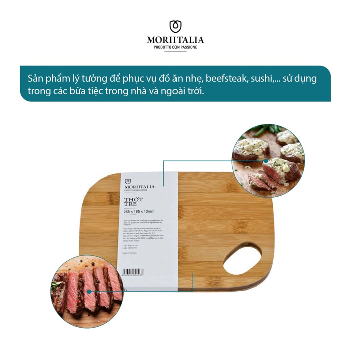 Thớt tre Moriitalia kháng khuẩn bền đẹp chịu nhiệt tốt THOT00008037