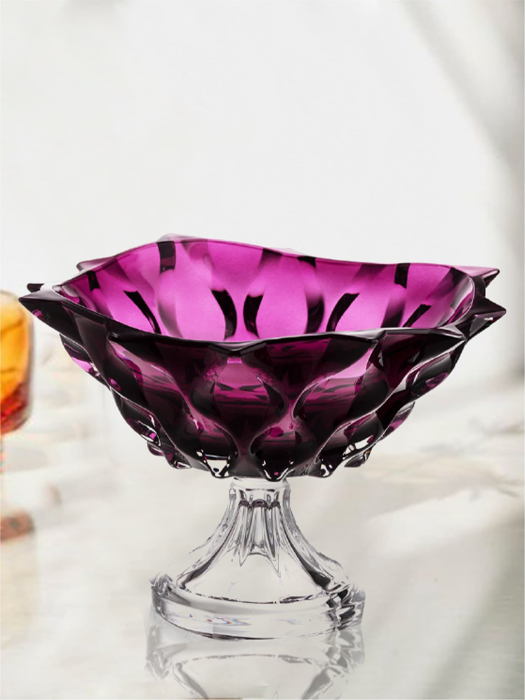 Khay pha lê có chân Samba tím Bohemia 305mm - 598529