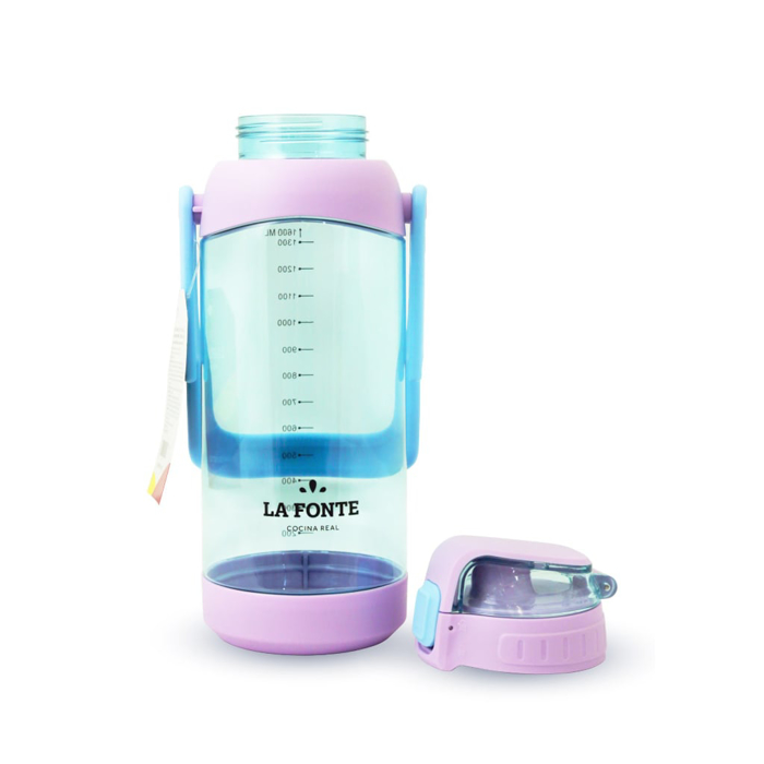 Bình Nước Thể Thao Có Tay Xách La Fonte Màu Hồng 1600ml - 011600 - Chính hãng Moriitalia, chịu nhiệt cao, nắp một chạm