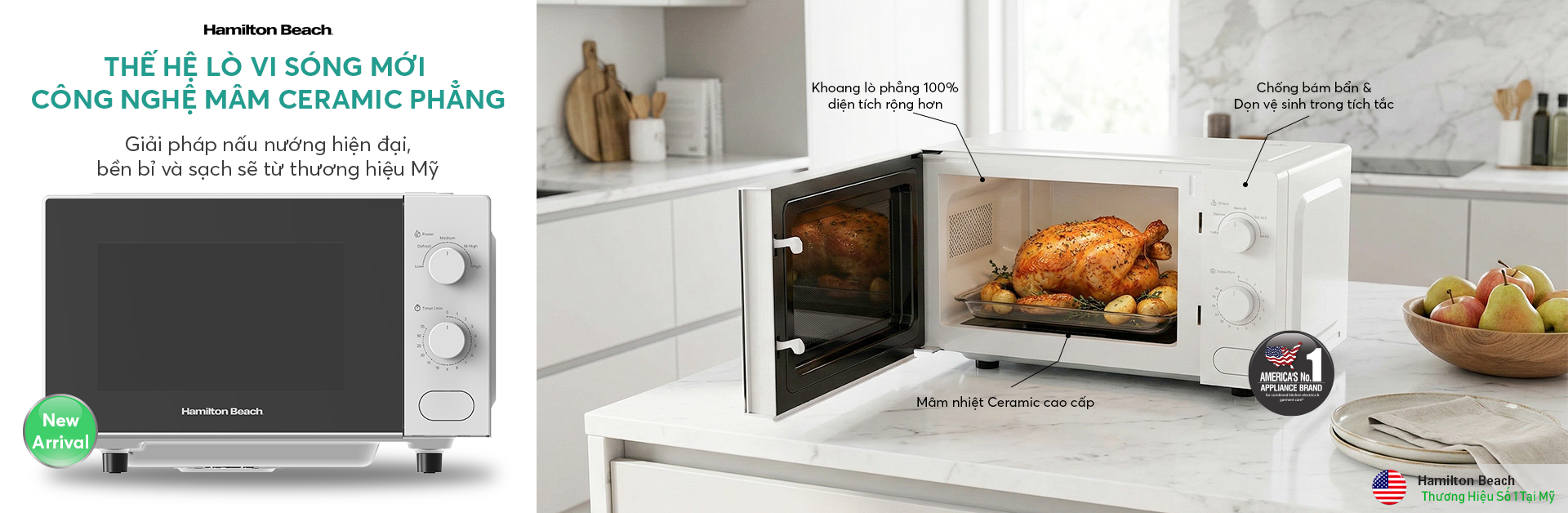 Lò Vi Sóng Thế Hệ Mới – Mâm Ceramic Phẳng