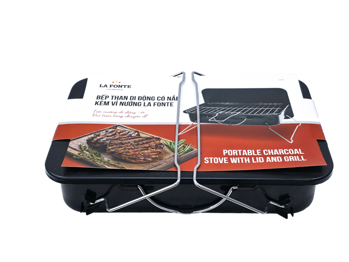 Bếp Than Di Động Có Nắp Kèm Vỉ Nướng La Fonte-015868