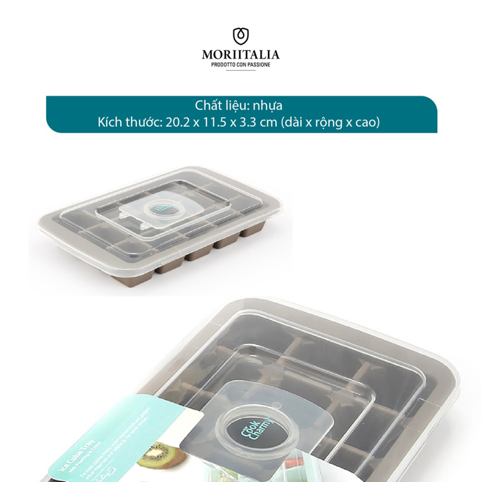 Vỉ làm đá La Fonte có nắp đổ nước tiện lợi Moriitalia 006583