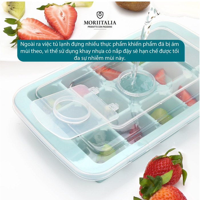 Vỉ làm đá La Fonte có nắp đổ nước tiện lợi Moriitalia 006583