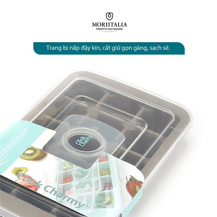 Vỉ làm đá La Fonte có nắp đổ nước tiện lợi Moriitalia 006583