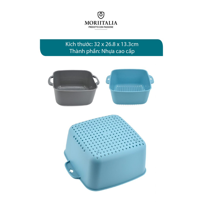 Rổ nhựa 2 lớp La Fonte bền chắc tiện lợi Moriitalia 006781