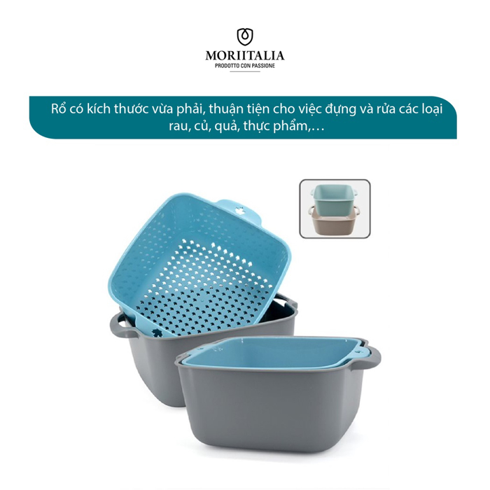 Rổ nhựa 2 lớp La Fonte bền chắc tiện lợi Moriitalia 006781