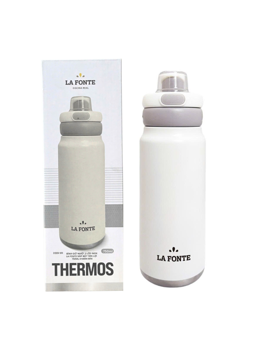 Bình Giữ nhiệt 2 Lớp Inox La Fonte Nắp Bật Tiện Lợi 750ml-010894-WHI