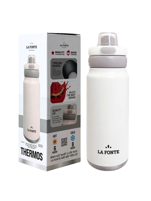Bình Giữ nhiệt 2 Lớp Inox La Fonte Nắp Bật Tiện Lợi 750ml-010894-WHI