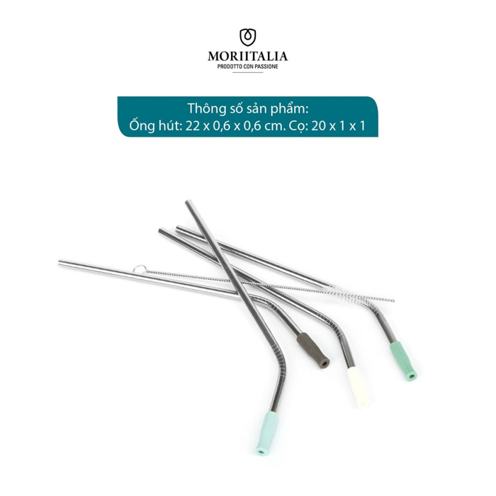 Vỉ 4 ống hút Inox có cọ vệ sinh La Fonte an toàn tiện lợi cao cấp Moriitalia 006699