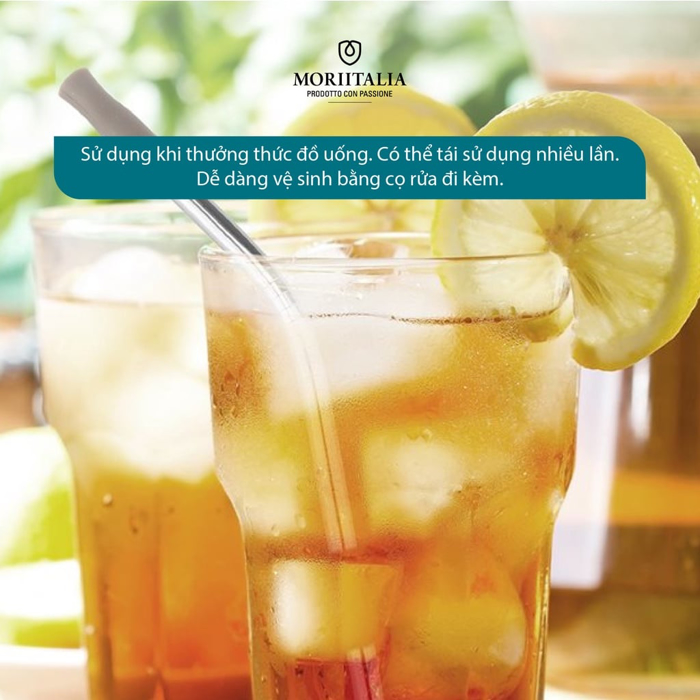 Vỉ 4 ống hút Inox có cọ vệ sinh La Fonte an toàn tiện lợi cao cấp Moriitalia 006699