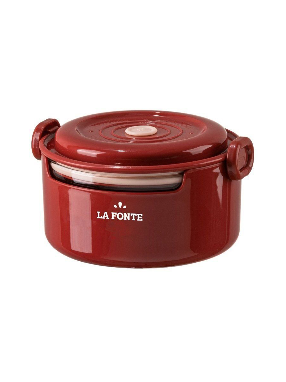 Hộp cơm thủy tinh La Fonte hình tròn (800 ml-014540-RED)