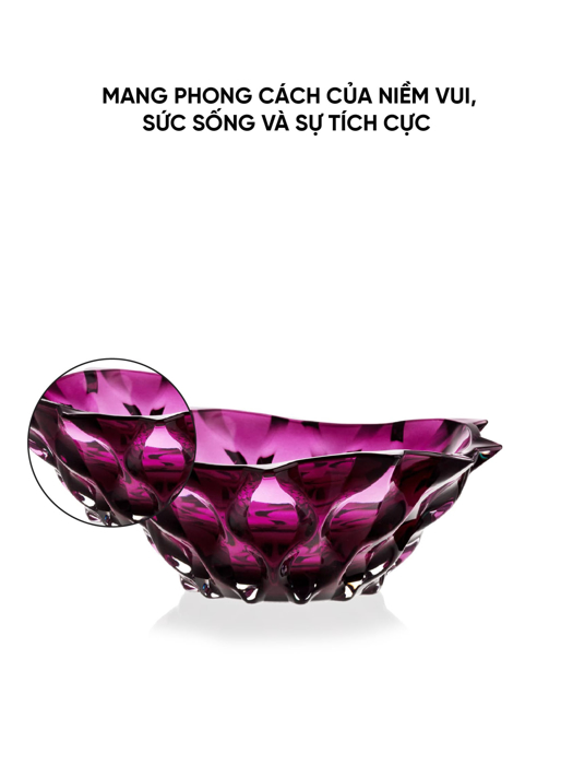 Khay pha lê Samba màu tím Bohemia 305mm
