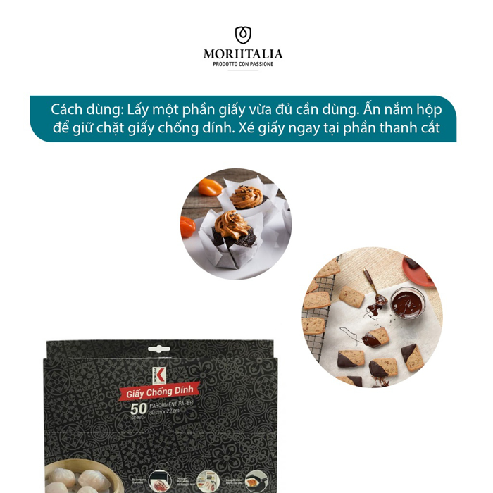 Giấy chống dính Kokusai 30cmx22cm (50 tờ / hộp) Moriitalia GCDD00004923