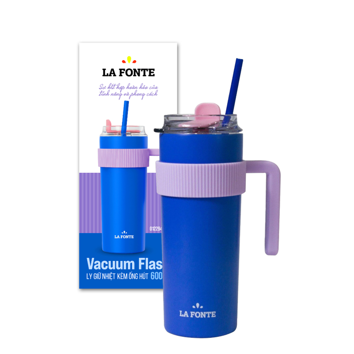 Ly giữ nhiệt La Fonte Sticker 600ml Kèm Ống Hút - 012294