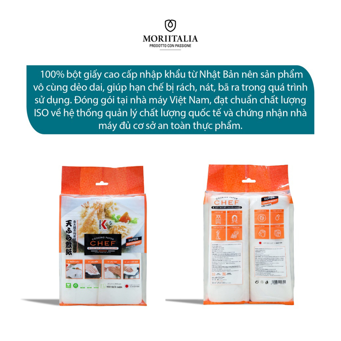 Giấy nhà bếp chuyên nghiệp Kokusai 26x24.5cm (100 tờ/2 cuộn) Moriitalia GTDD00002301