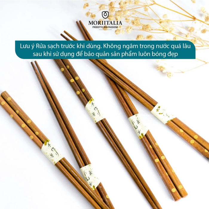 Vỉ 5 đôi đũa gỗ Kokusai Nhật Bản an toàn, chất liệu gỗ tự nhiên Moriitalia NDCK-21A