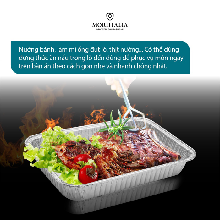 Khay nhôm Annapurna tiện dụng có nắp đậy Moriitalia 0003063