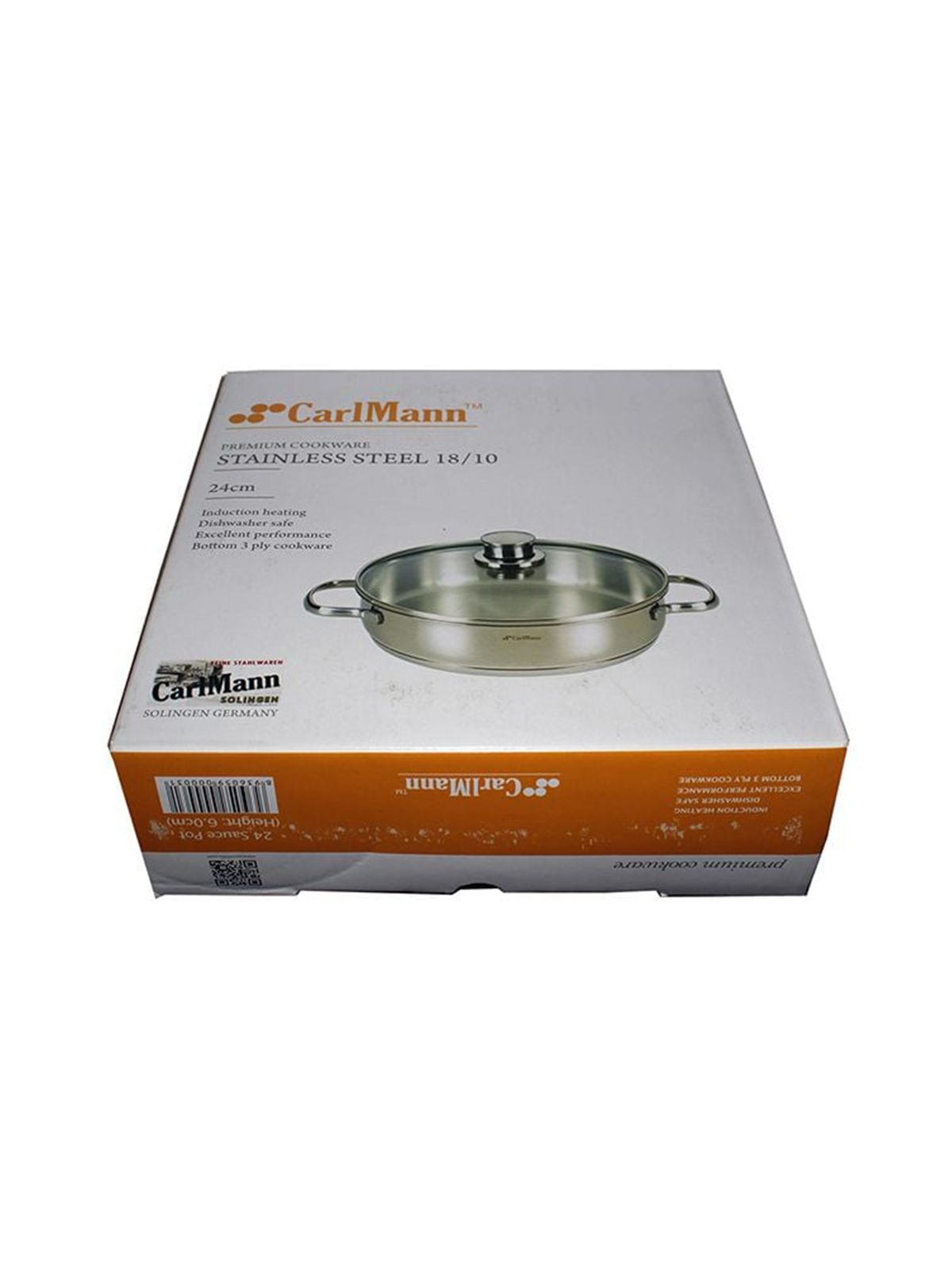 Bộ nồi chảo thép cacbon Carlmann   7 món  (4 nồi chảo +3 nắp) TC-708-7