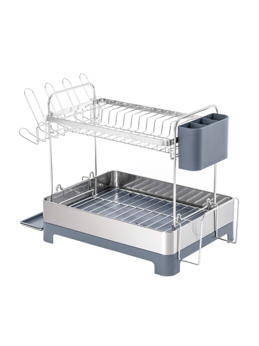 Kệ Úp Bát Đĩa 2 Tầng Kèm Khay Thoát Nước La Fonte-016001