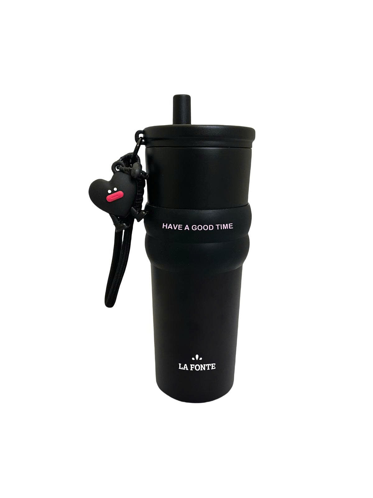 Ly giữ nhiệt 2 Lớp Inox La Fonte Kèm Charm Trái Tim 710ml-010887-BLA