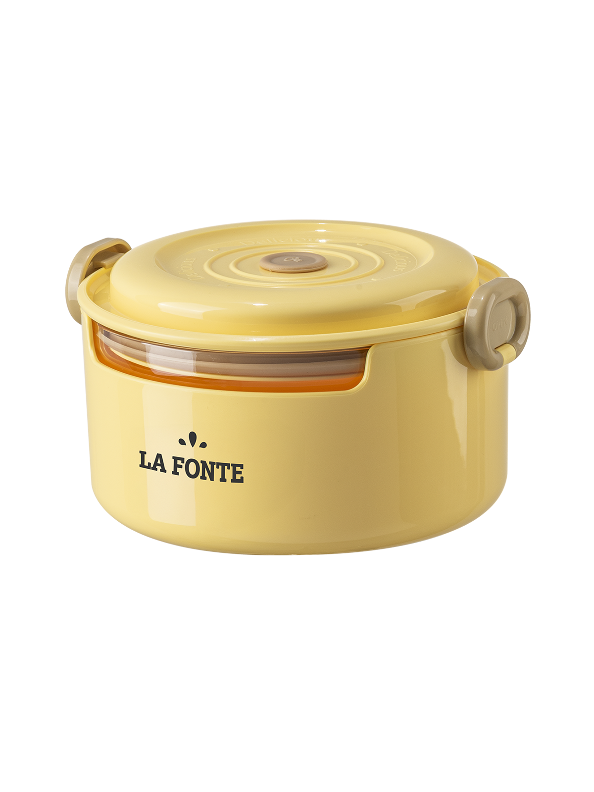Hộp cơm thủy tinh La Fonte hình tròn  (800 ml - 014540-YEL)