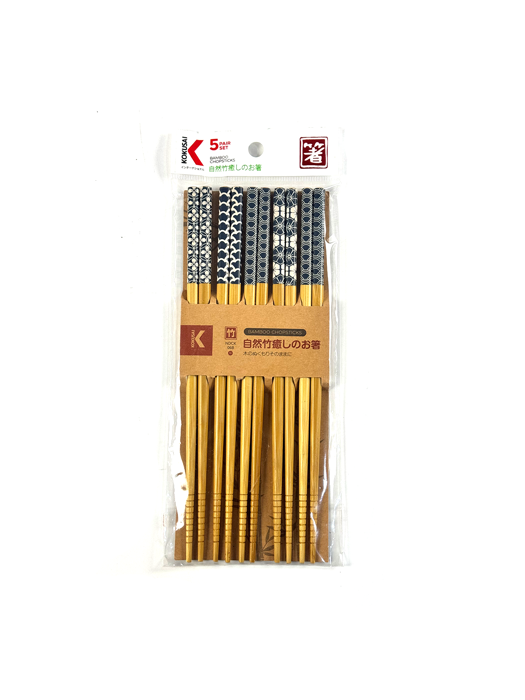 Đũa Tre Nhật Bản Vỉ 5 Đôi Kokusai 22.5cmx7.5mm NDCK-06B