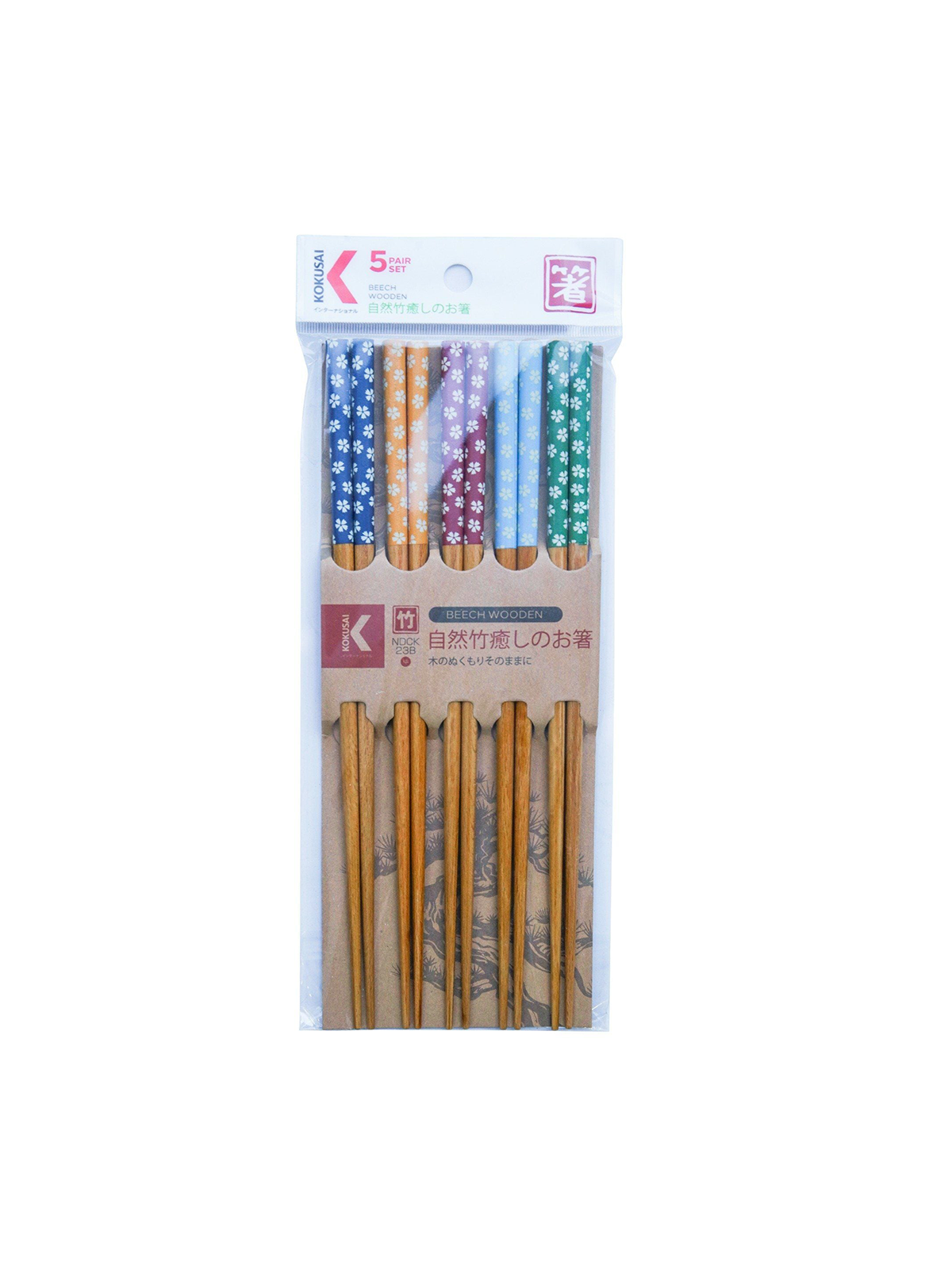 Đũa gỗ Nhật Bản vỉ 5 đôi KOKUSAI NDCK-23B