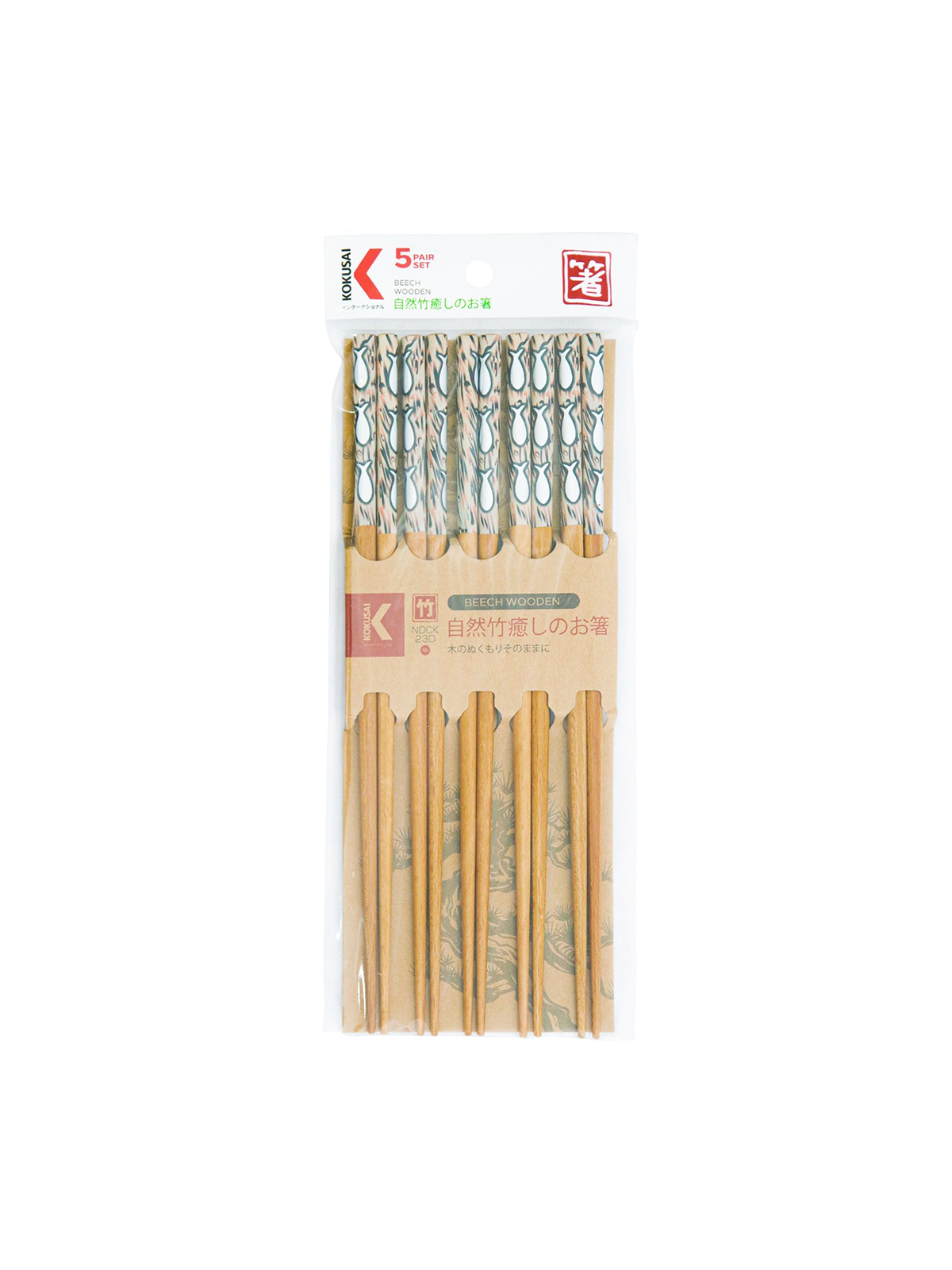 ĐŨA GỖ NHẬT BẢN VỈ 5 ĐÔI KOKUSAI 24cmx7.5mm - NDCK-23D