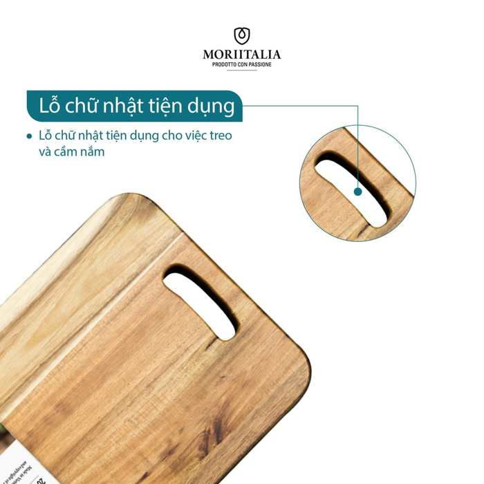 Thớt gỗ tràm Moriitalia tiện lợi độ bền cao THOT00008396