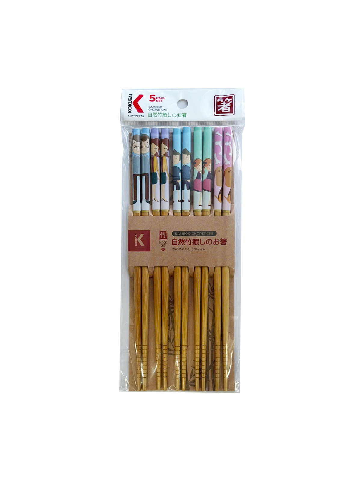 Đũa Tre Nhật Bản Vỉ 5 Đôi Kokusai 22.5cmx7.5mm NDCK-06C