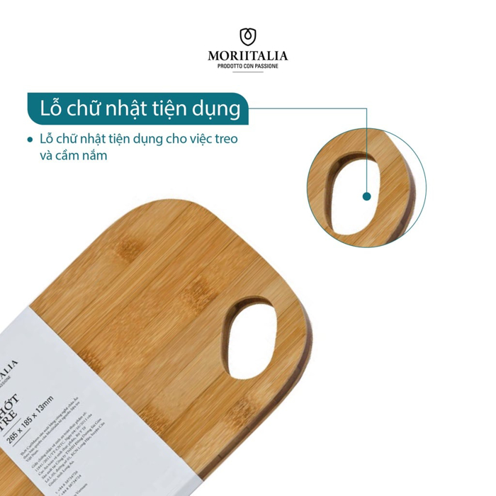 Thớt tre Moriitalia kháng khuẩn bền đẹp chịu nhiệt tốt THOT00008037