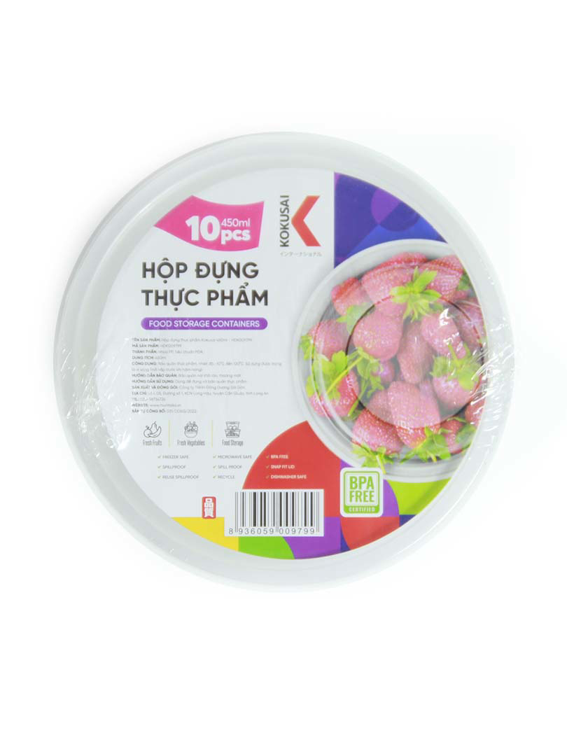 Hộp nhựa đựng thực phẩm Kokusai 25OZ Lốc 10 cái - HDK009805