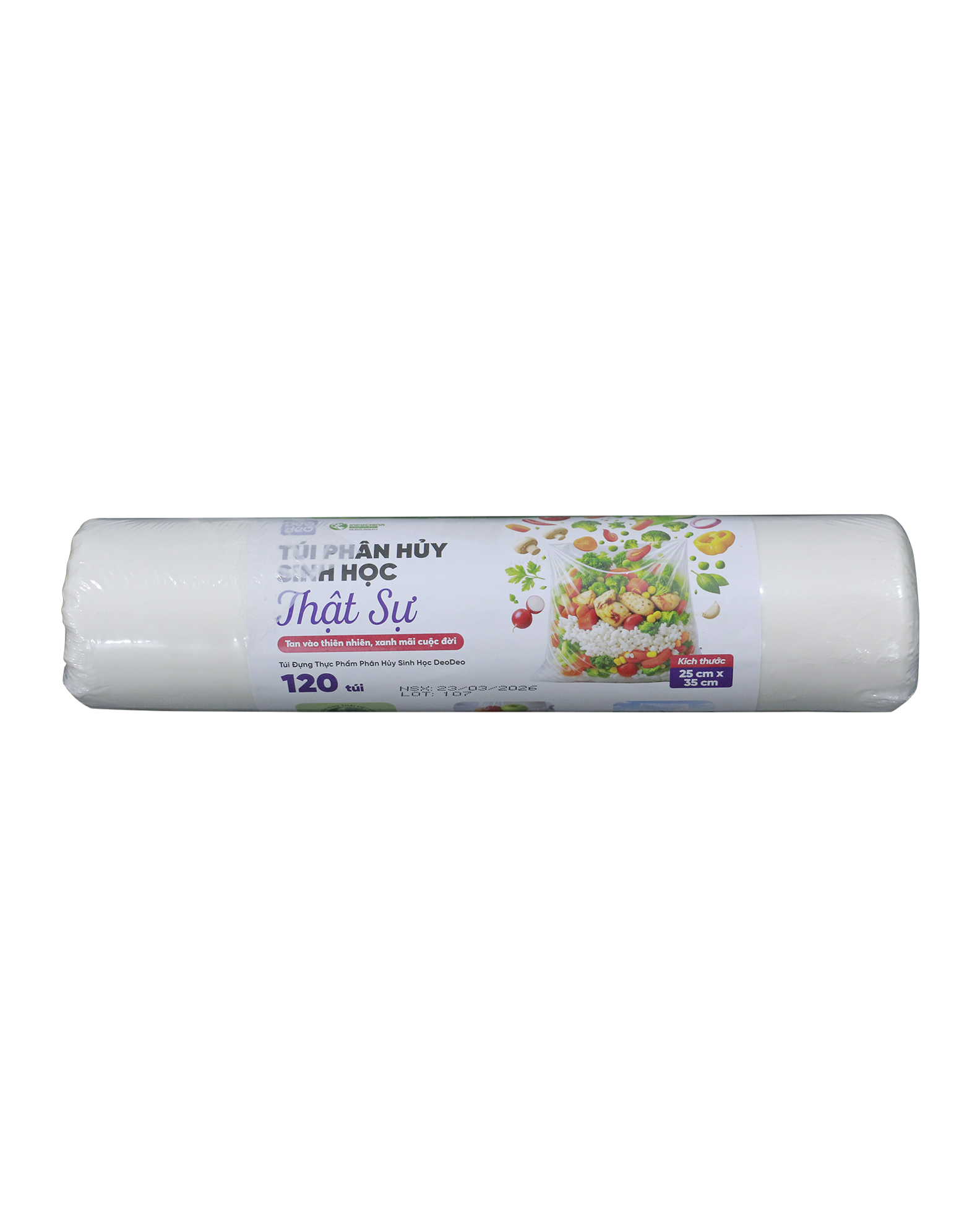 Túi phân hủy sinh học thật sự (Túi đựng thực phẩm Deodeo 25 cm x 35 cm - 500g)-TDTP00001106
