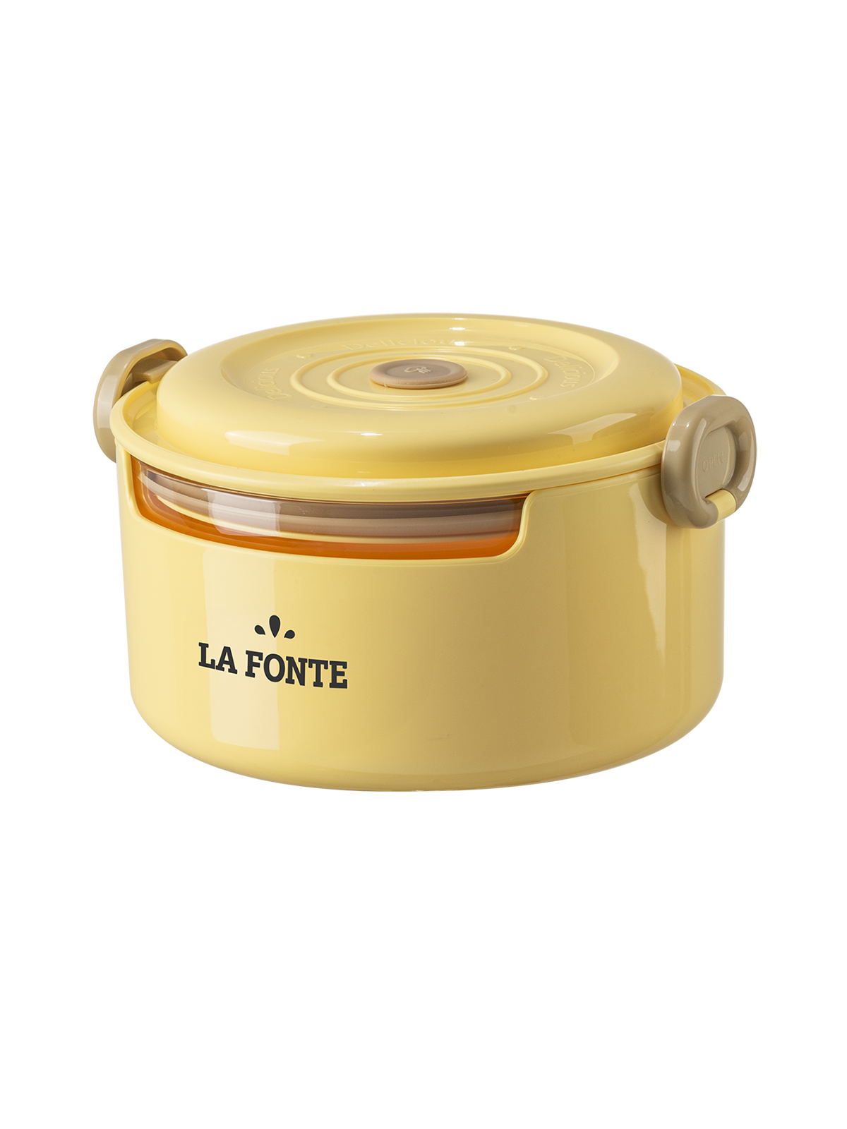 Hộp cơm thủy tinh La Fonte hình tròn  (800 ml - 014540-YEL)