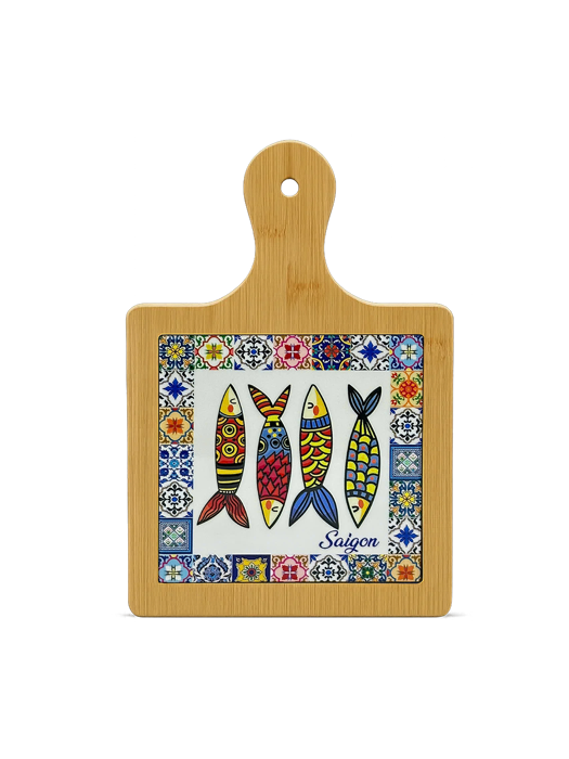 Thớt Tre Ceramic La Fonte Hoa Văn Ngư Phúc 18.5cm x 28.5cm - THOT00000383