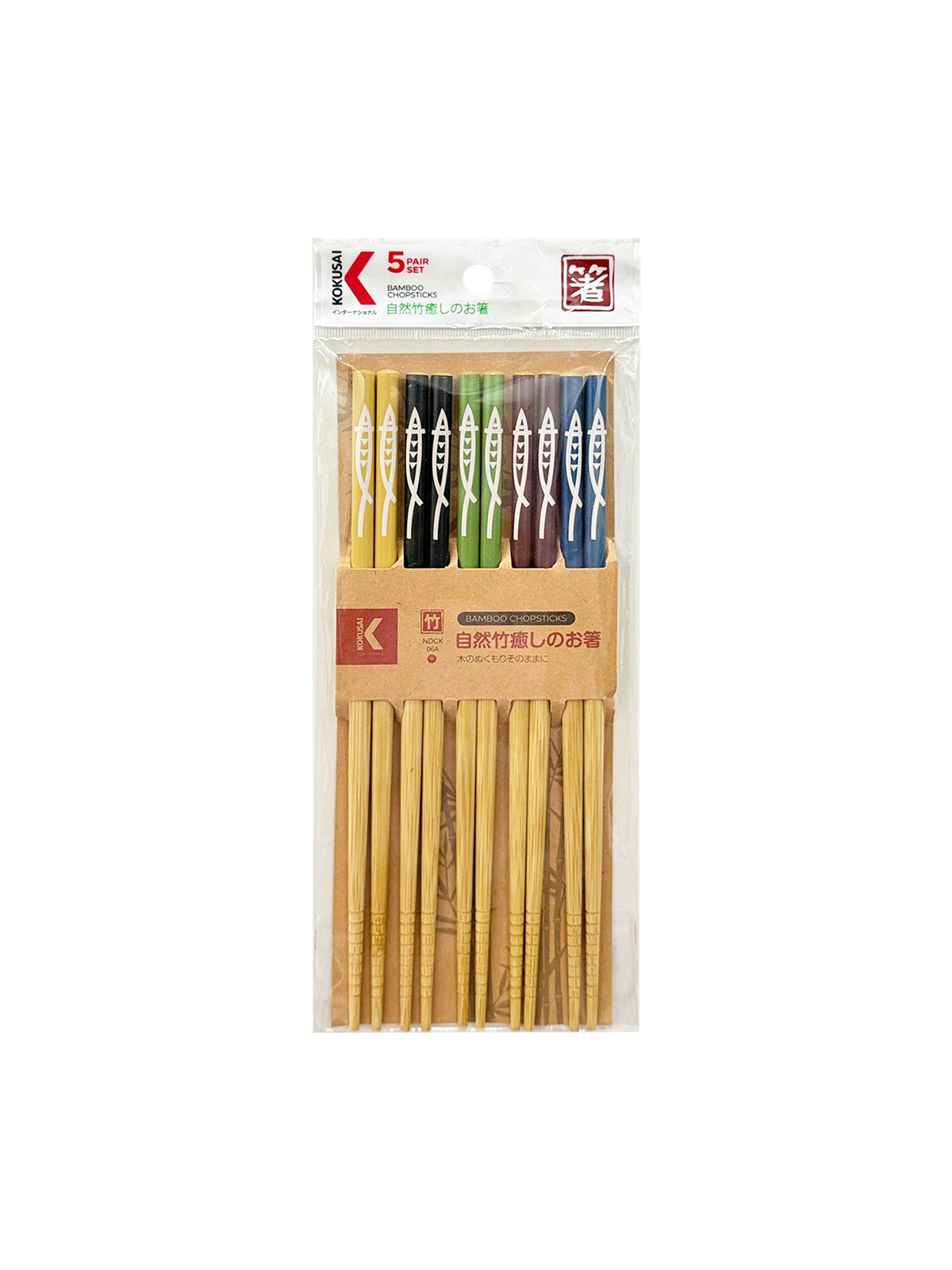 Đũa Tre Nhật Bản Vỉ 5 Đôi Kokusai 22.5cmx7.5mm NDCK-06A