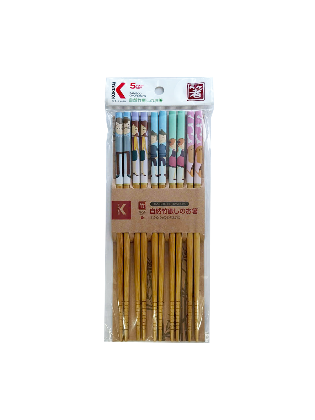 Đũa Tre Nhật Bản Vỉ 5 Đôi Kokusai 22.5cmx7.5mm NDCK-06C