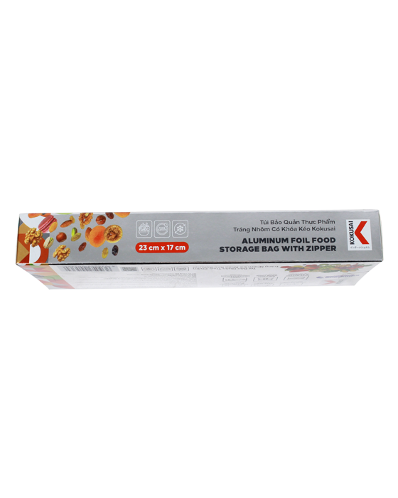 Túi Bảo Quản Thực Phẩm Tráng Nhôm Có Khóa Kéo Kokusai 23 cm x 17 cm -TZIP10005364