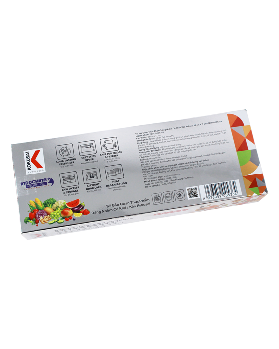 Túi Bảo Quản Thực Phẩm Tráng Nhôm Có Khóa Kéo Kokusai 23 cm x 17 cm -TZIP10005364