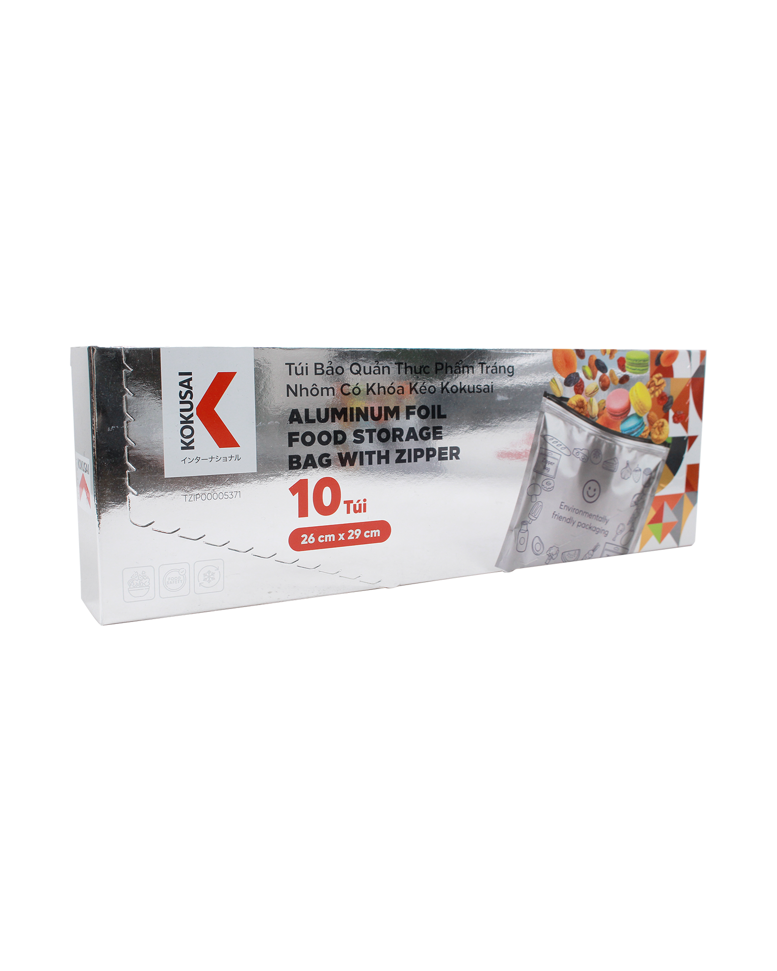 Túi Bảo Quản Thực Phẩm Tráng Nhôm Có Khóa Kéo Kokusai 26 cm x 29 cm -TZIP10005371