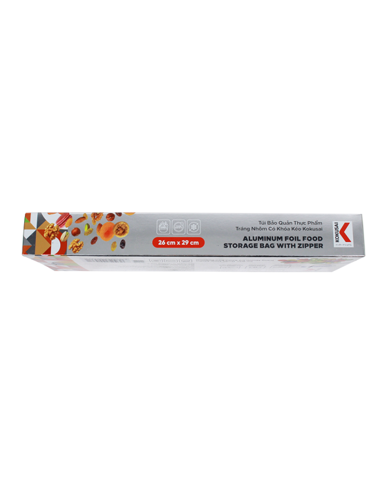 Túi Bảo Quản Thực Phẩm Tráng Nhôm Có Khóa Kéo Kokusai 26 cm x 29 cm -TZIP10005371