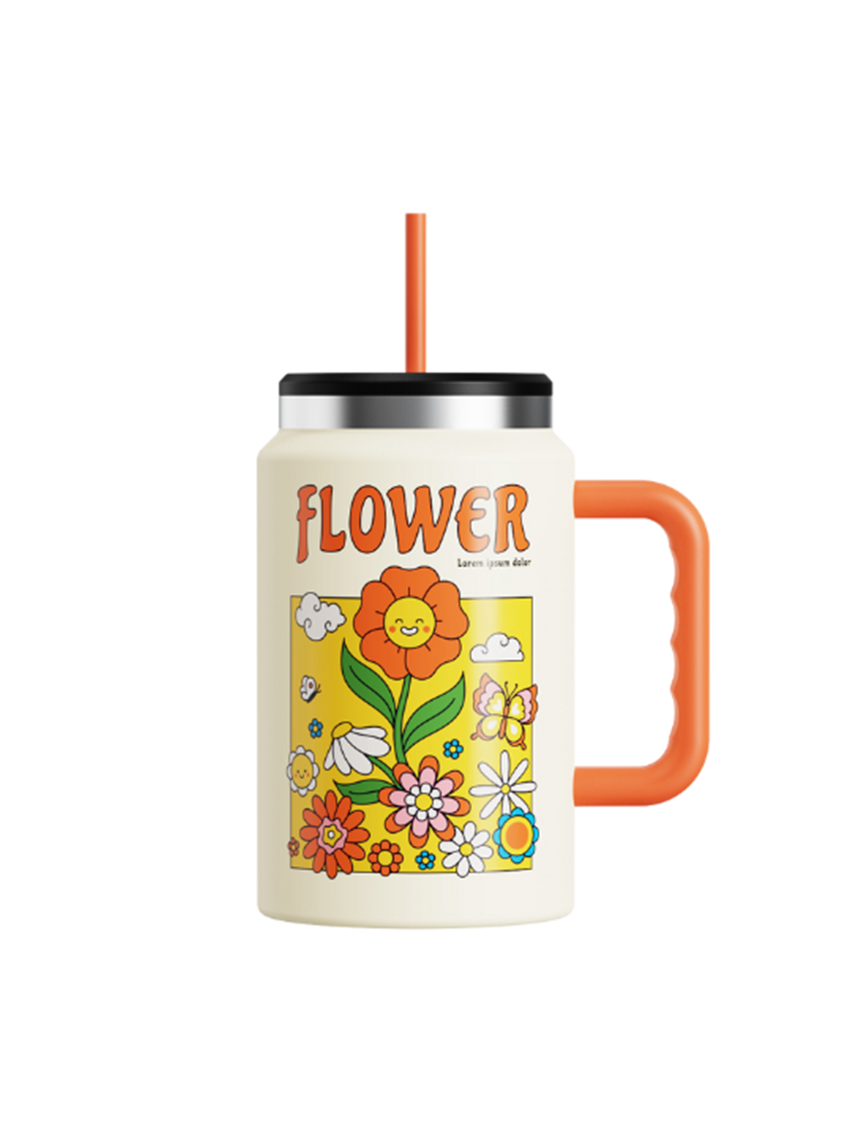 Ly Giữ Nhiệt La Fonte Flower Kèm Ống Hút-1540 ml-014786