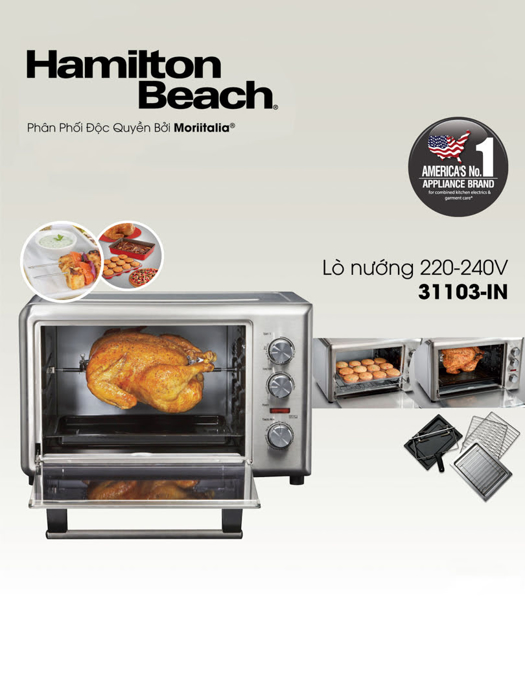 Lò nướng đối lưu 32 lít Hamilton Beach - 31103-IN